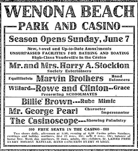 Wenona Beach Amusement Park (Wenona Beach, Wenonah Park) - June 1907 (newer photo)